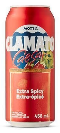 Mott's Clamato Caesar Extra Spicy Vodka (458 ml)