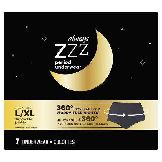 Always Zzz Overnight Period Underwear L/Xl (7 units)