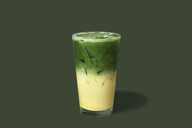 Iced Caramelised Banana Matcha Latte