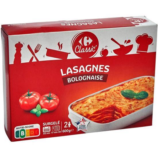 Carrefour Classic' - Plat cuisiné lasagnes bolognaise