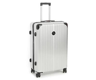 Silver 28" Ridged Stripe Summit Hardside Spinner Suitcase