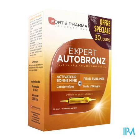 Forte Pharma Expert Autobronz Ampoule Buvable 10ml 30 Solaires - Vos indispensables voyages