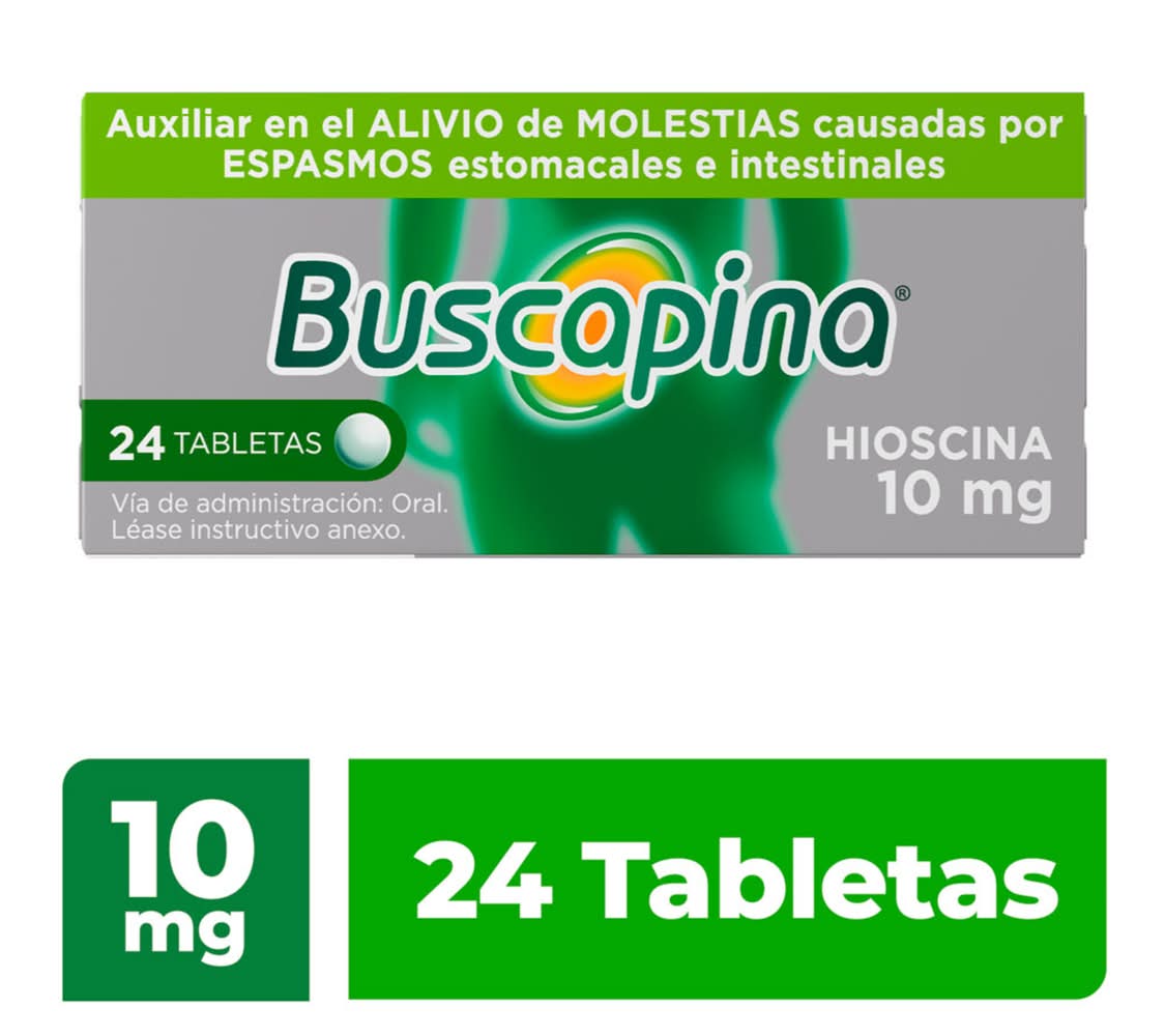 Buscapina · Hioscina tabletas 10 mg (24 un)
