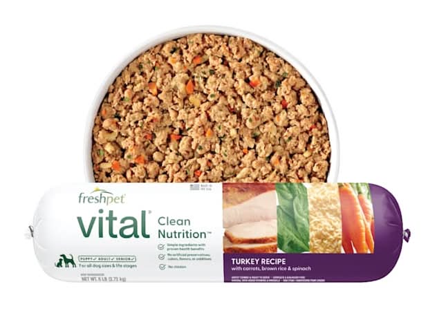 Freshpet Vital Turkey Recipe with Carrots, Brown Rice & Spinach Roll Fresh Dog Food, 6 lbs.