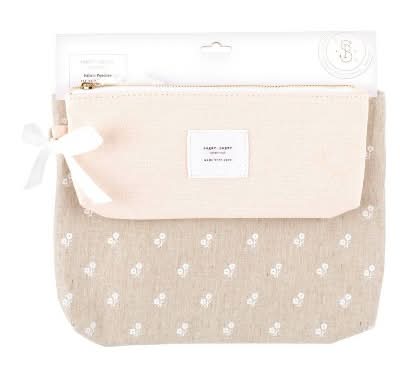 Sugar Paper Essentials Sticky Note Pad Booklet With Hand Pouch Flax Flower, Pink