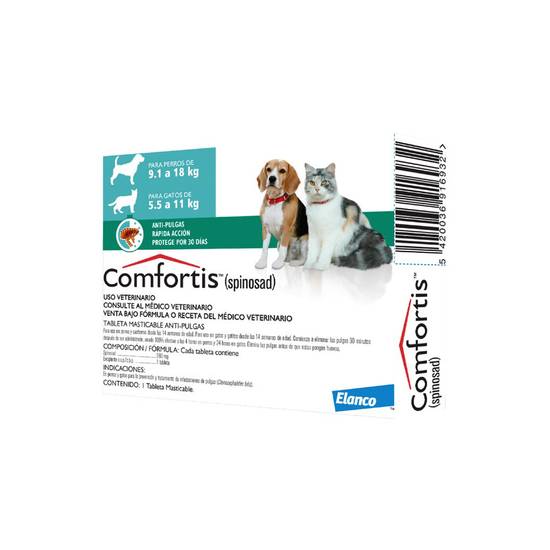 COMFORTIS (PERRO 9.1 -18 KG)- (GATO 5.5 - 11 KG) (por pastilla)