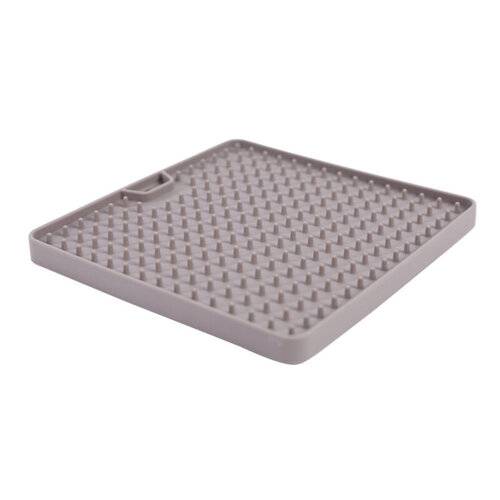 MESSY MUTTS GREY SILICONE REVERSIBLE INTERACTIVE FEEDING AND LICKING MAT 5Pto5 X 5Pto5
