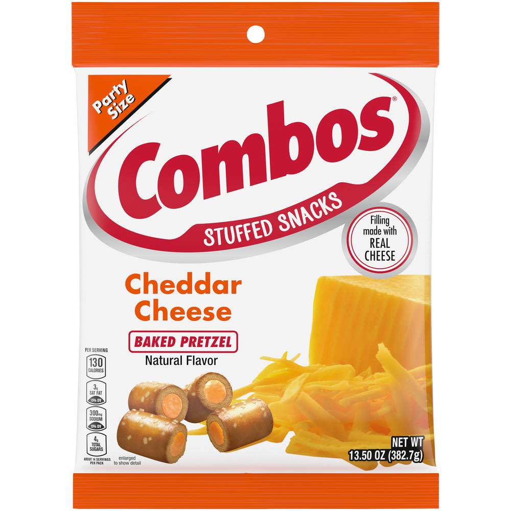 Combos Party Size Baked Pretzel Cheddar Cheese Stuffed Snacks (13.5 oz)