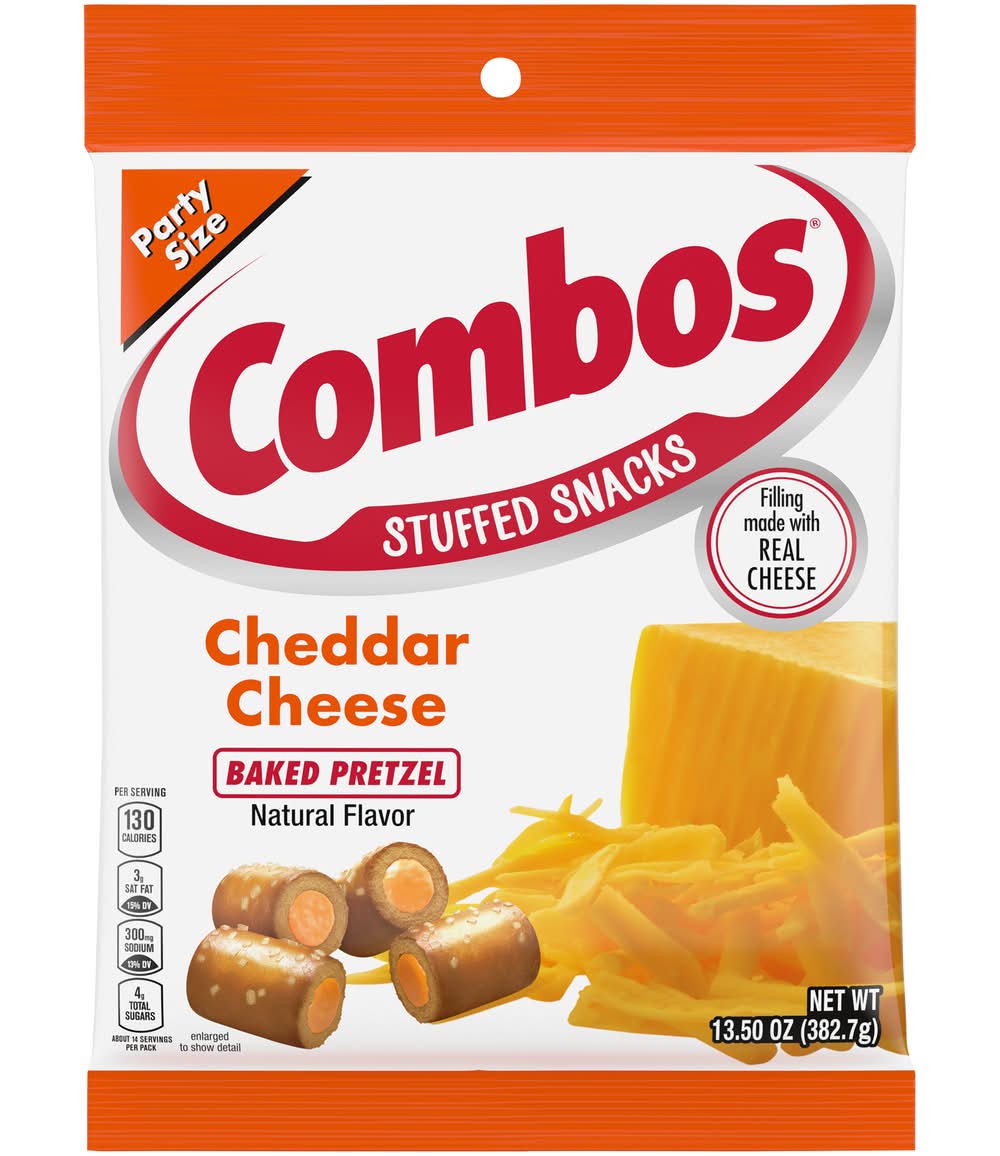 Combos Party Size Baked Pretzel Cheddar Cheese Stuffed Snacks (13.5 oz)