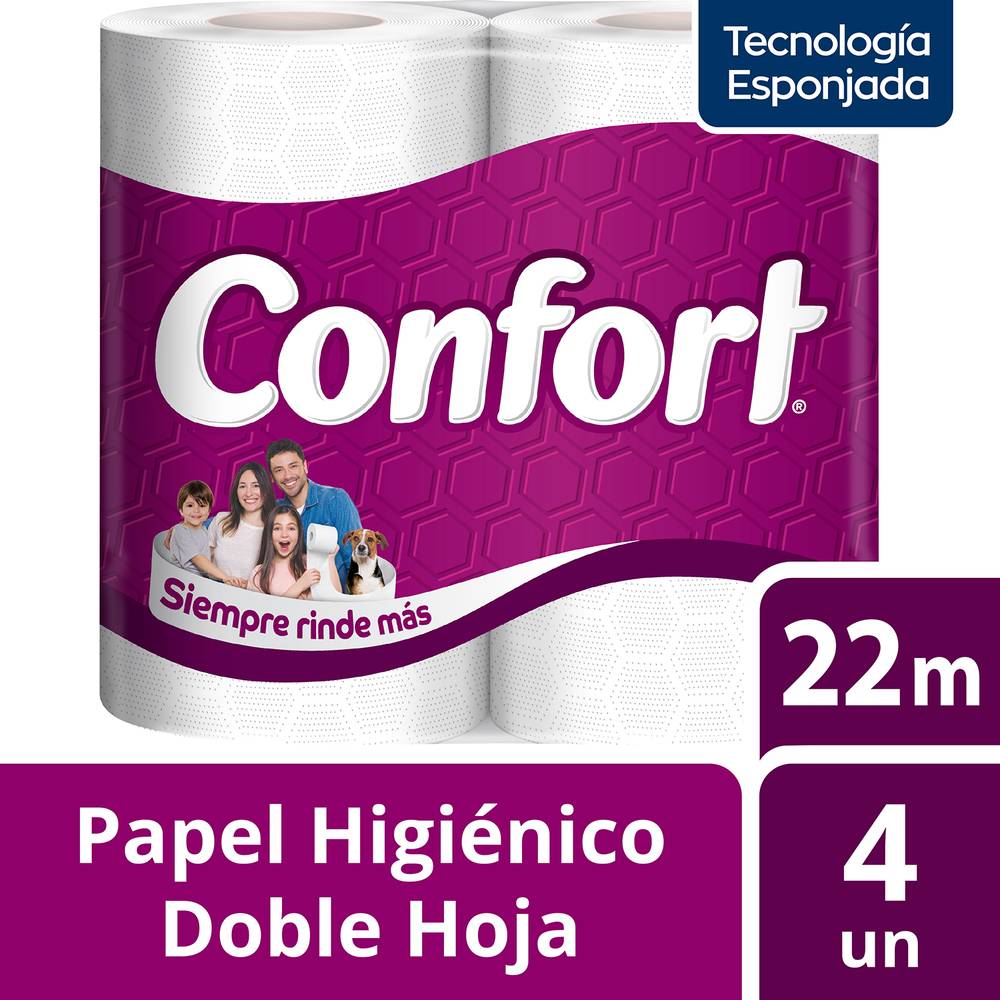 Confort · Papel higienico doble hoja (4 )