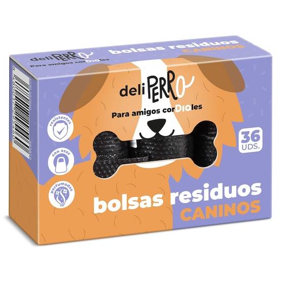 Bolsas para Residuos Caninos con Asas Deliperro Caja 36 (unidades)