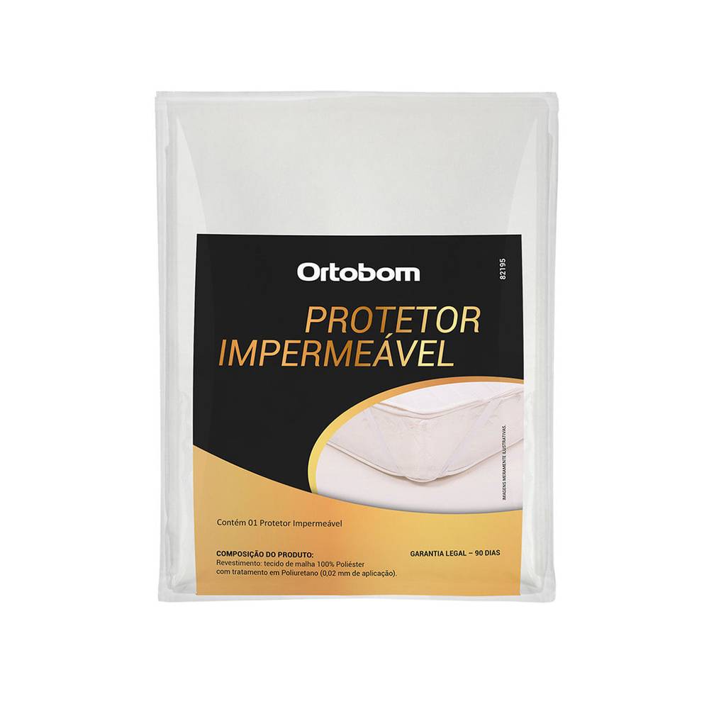 Ortobom protetor de colchão impermeável solteiro branco (90cmx1,90m)