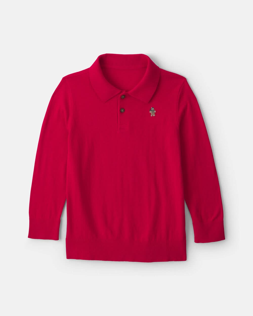 Boys Gingerbread Polo Sweater - Red - 12