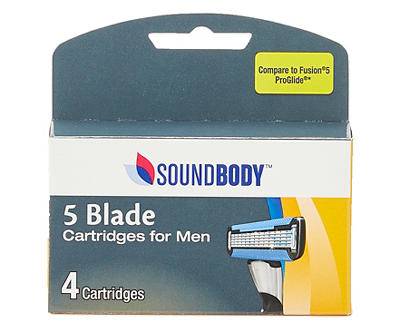 Sound Body Men's 5 Blade Disposable Cartridges (4 ct)