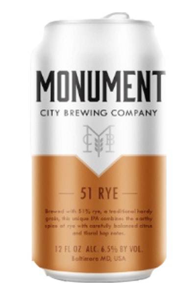Monument City 51 Rye (6x 12oz cans)