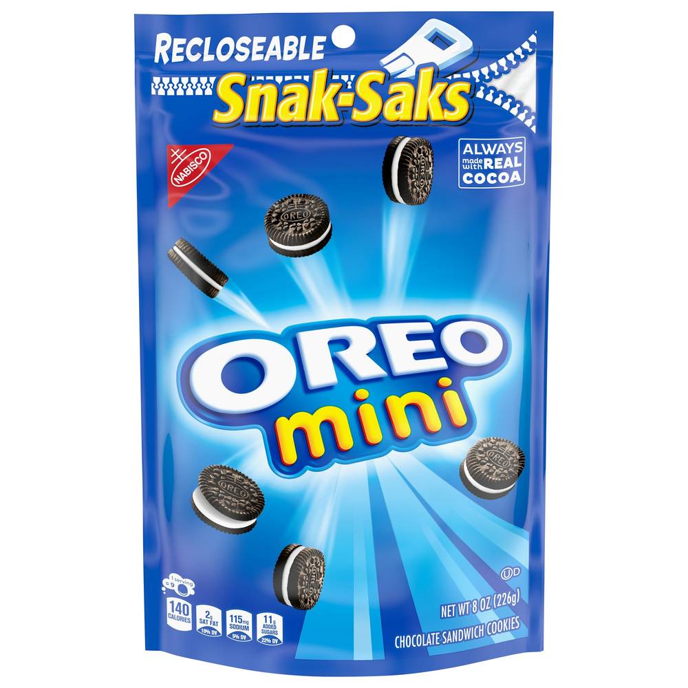 Oreo Snak-Sak Mini Chocolate Sandwich Cookies (8 oz)