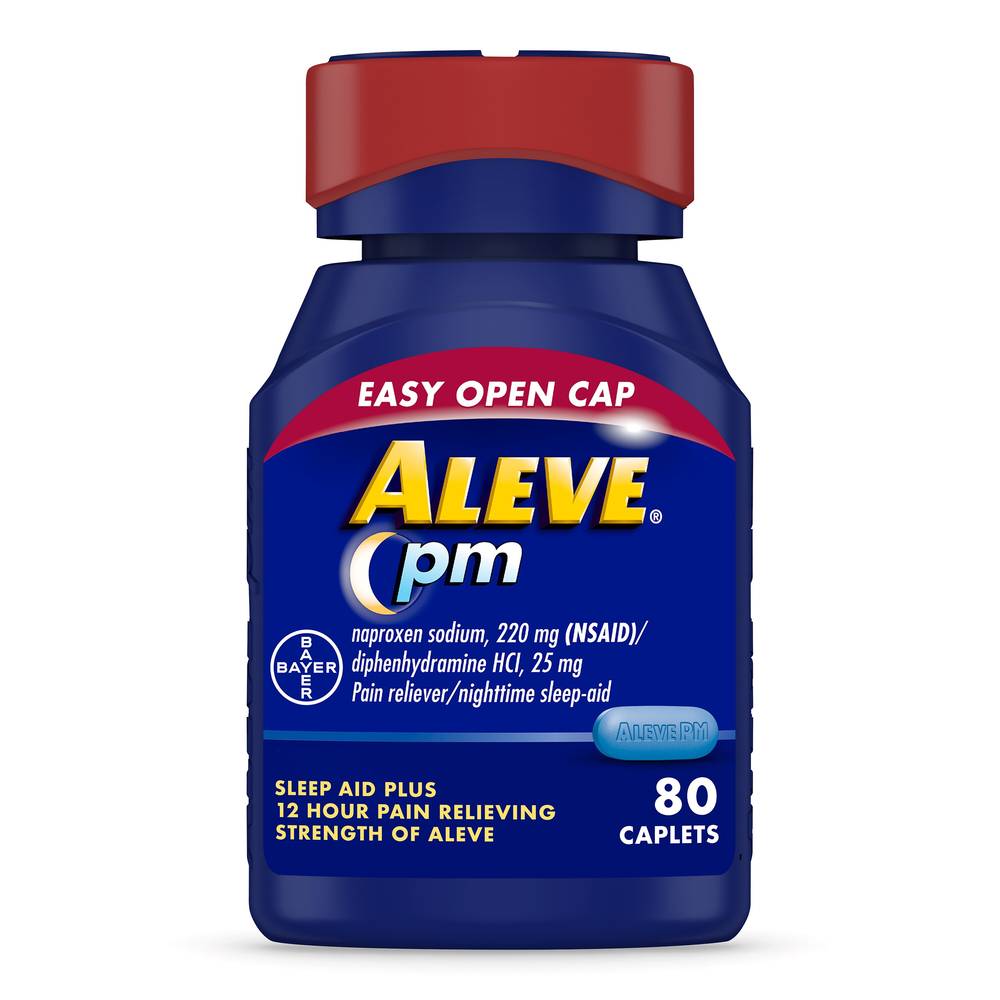 Aleve PM Pain Reliever/ Nighttime Sleep-Aid Caplets, 80 CT
