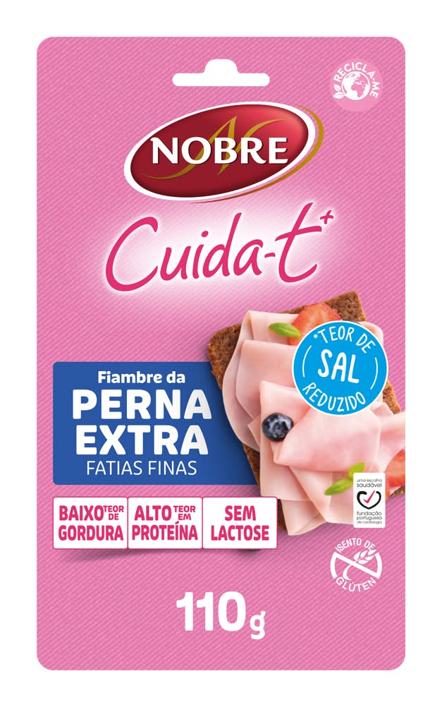 Nobre - Fiambre da perna extra fatias finas, embalagem de 110g