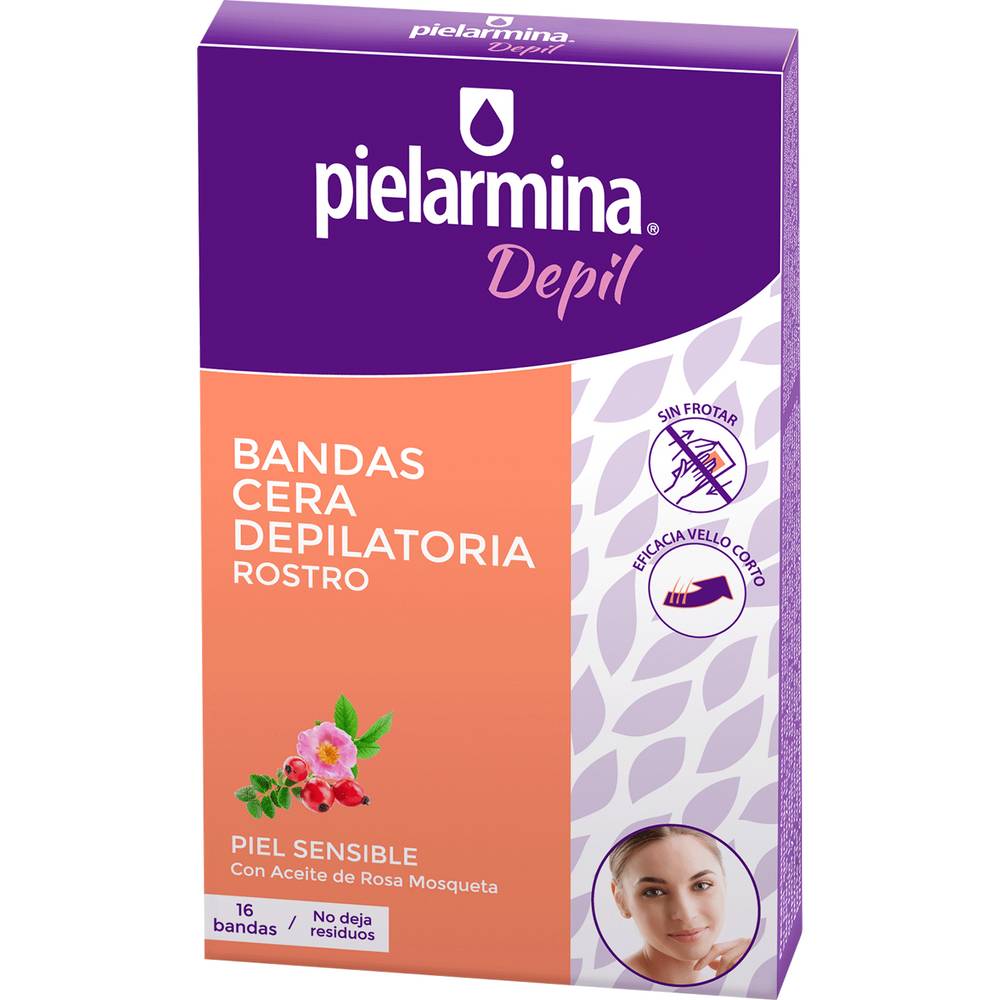 Pielarmina banda depilatoria corporal piel sensible (caja 16 u)