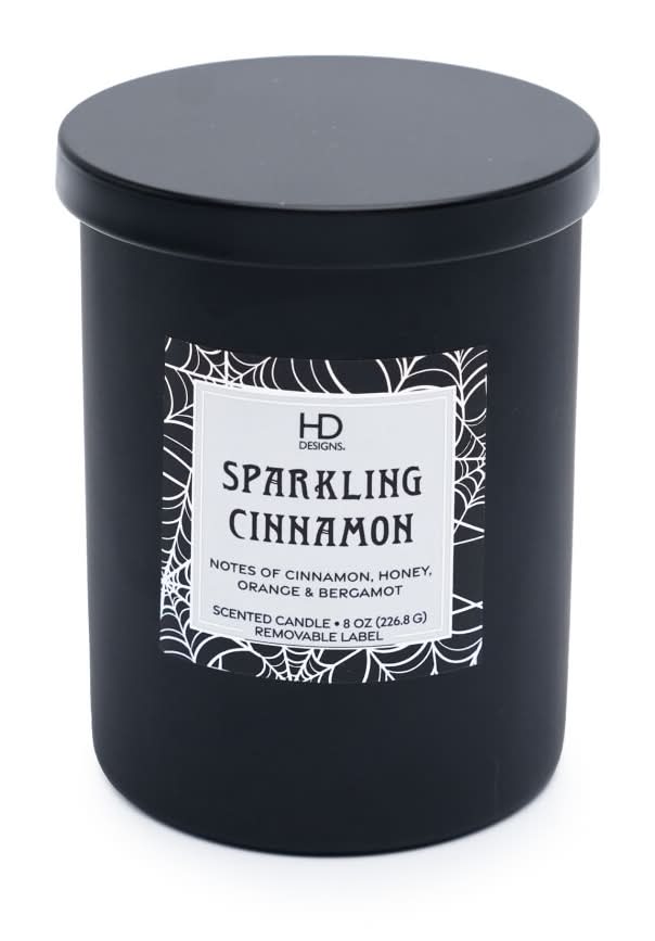 HD Designs Halloween Scented Jar Candle, Sparkling Cinnamon (8 oz)