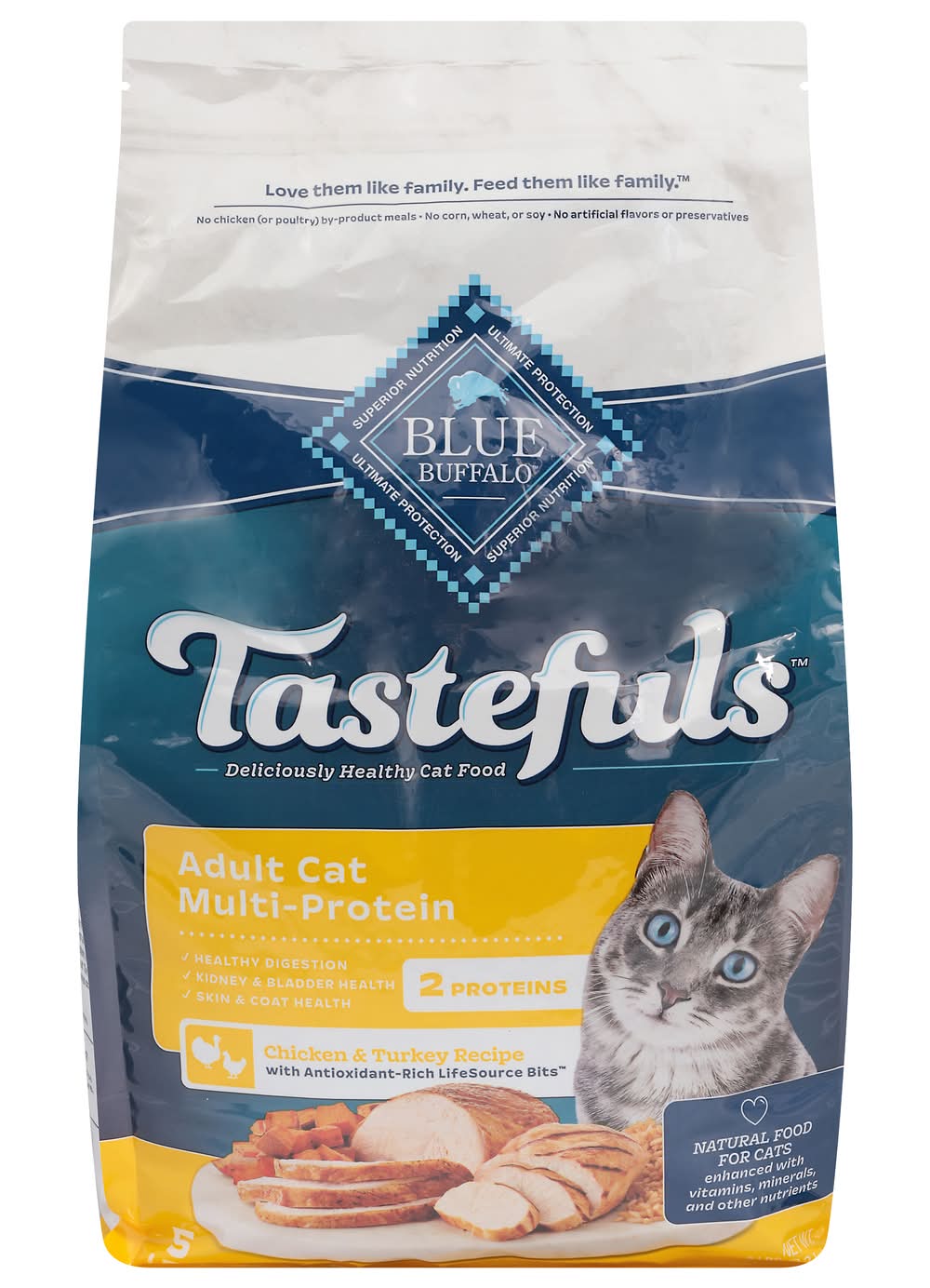 Blue Buffalo Tastefuls Natural Adult Multi-Protein Chicken & Turkey Recipe Cat Food (5 lbs)
