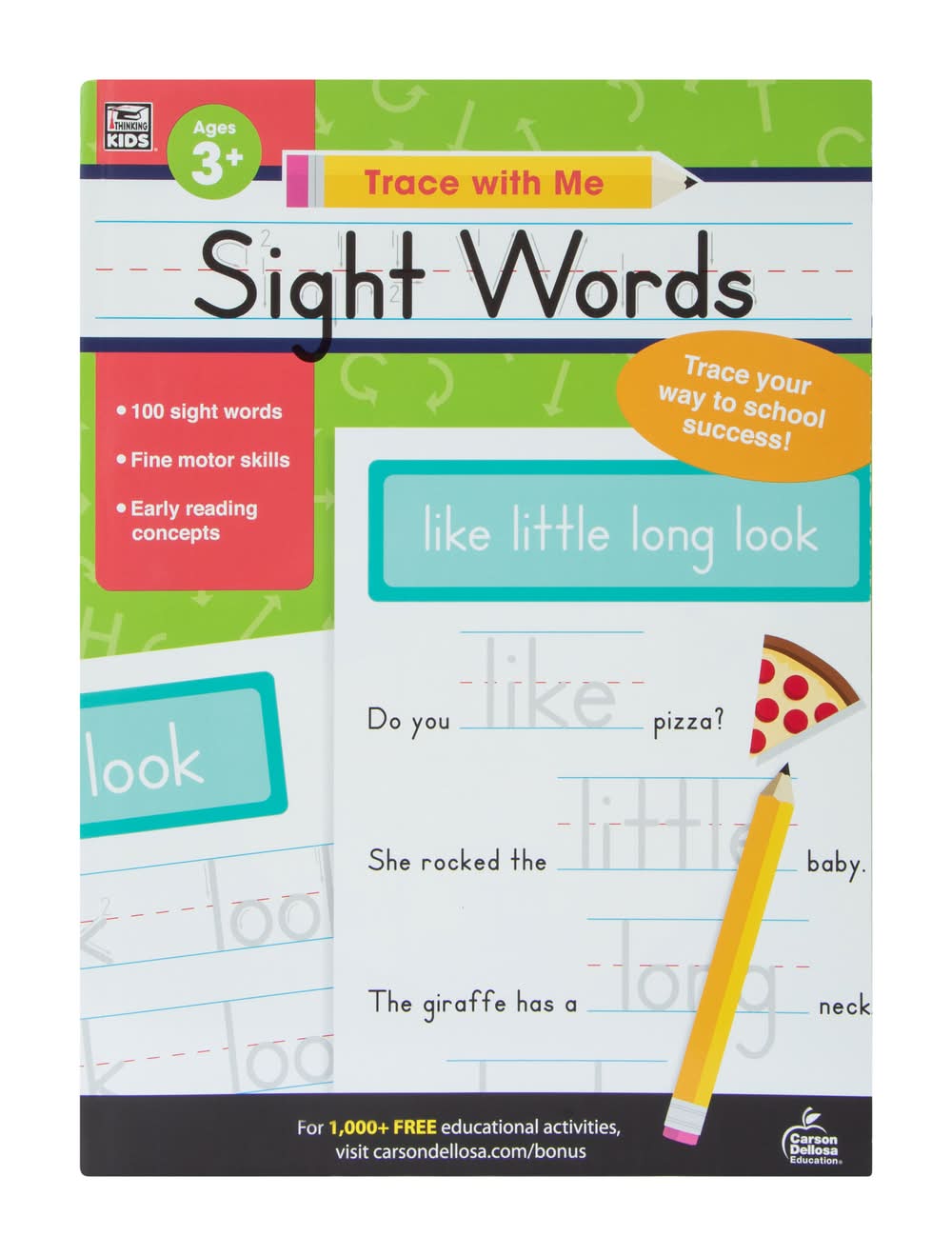Thinking Kids Trace With Me Sight Words Paperback Ages 3+