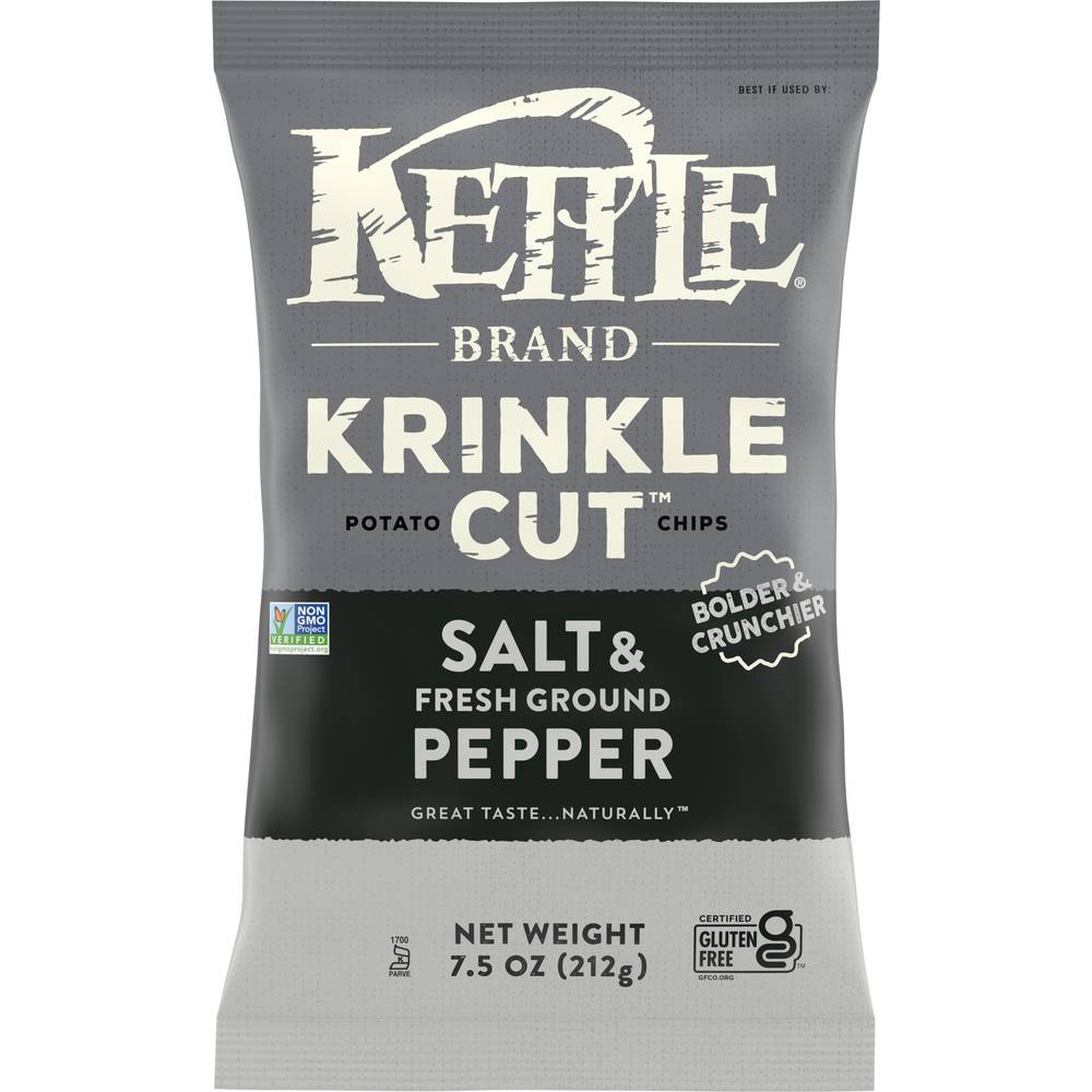 Kettle Brand Krinkle Cut Potato Chips Salt & Pepper