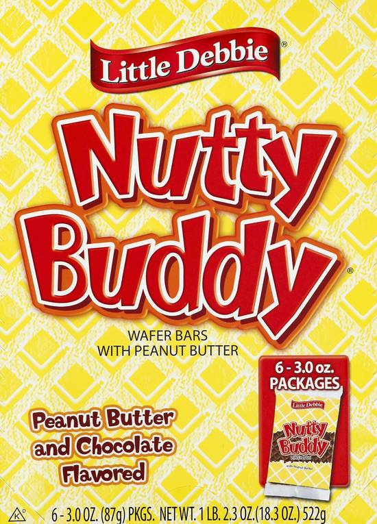 Little Debbie Nutty Buddy Wafer Bars (peanut butter and chocolate)