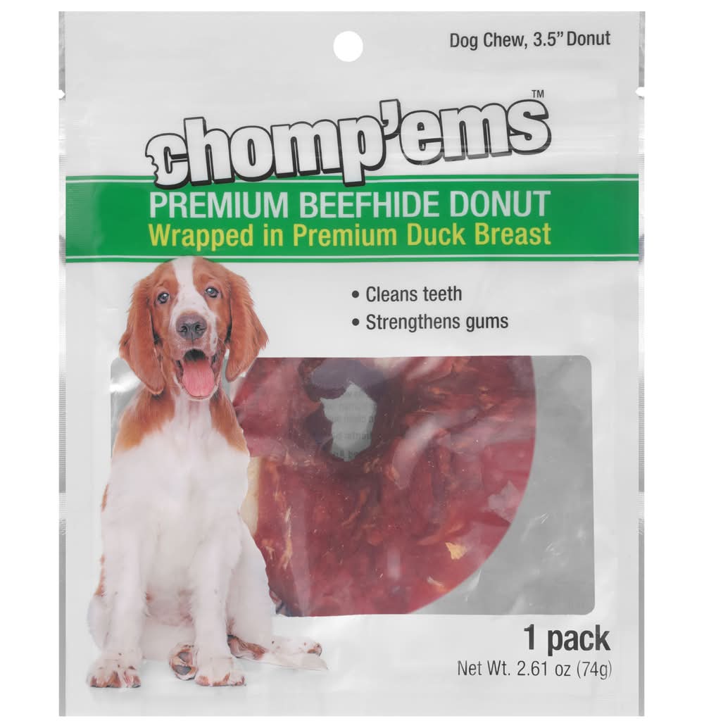 Ruffin' It Chomp'ems Beefhide Donut, 3.5 in (2.61 oz)