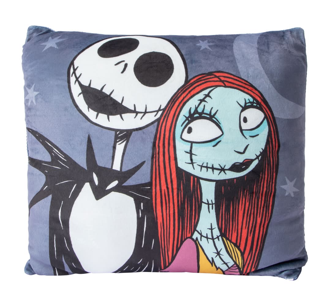 Disney Tim Burton's The Nightmare Before Christmas Couple Squishy Pillow 14inx14in Couple Ghouls