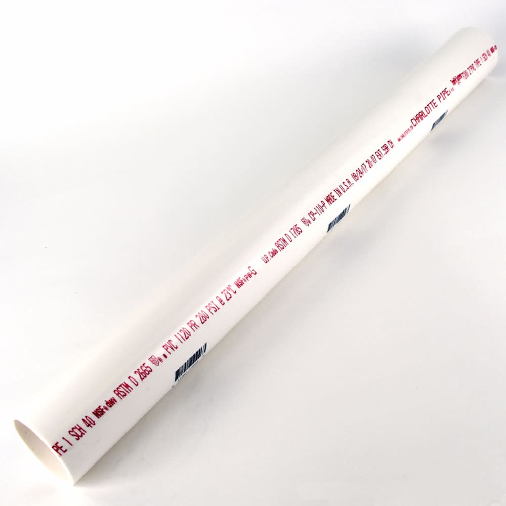 Charlotte Pipe Schedule 40 Pvc Solid Pipe 2 In. D X 2 Ft. L Plain End 280 Psi