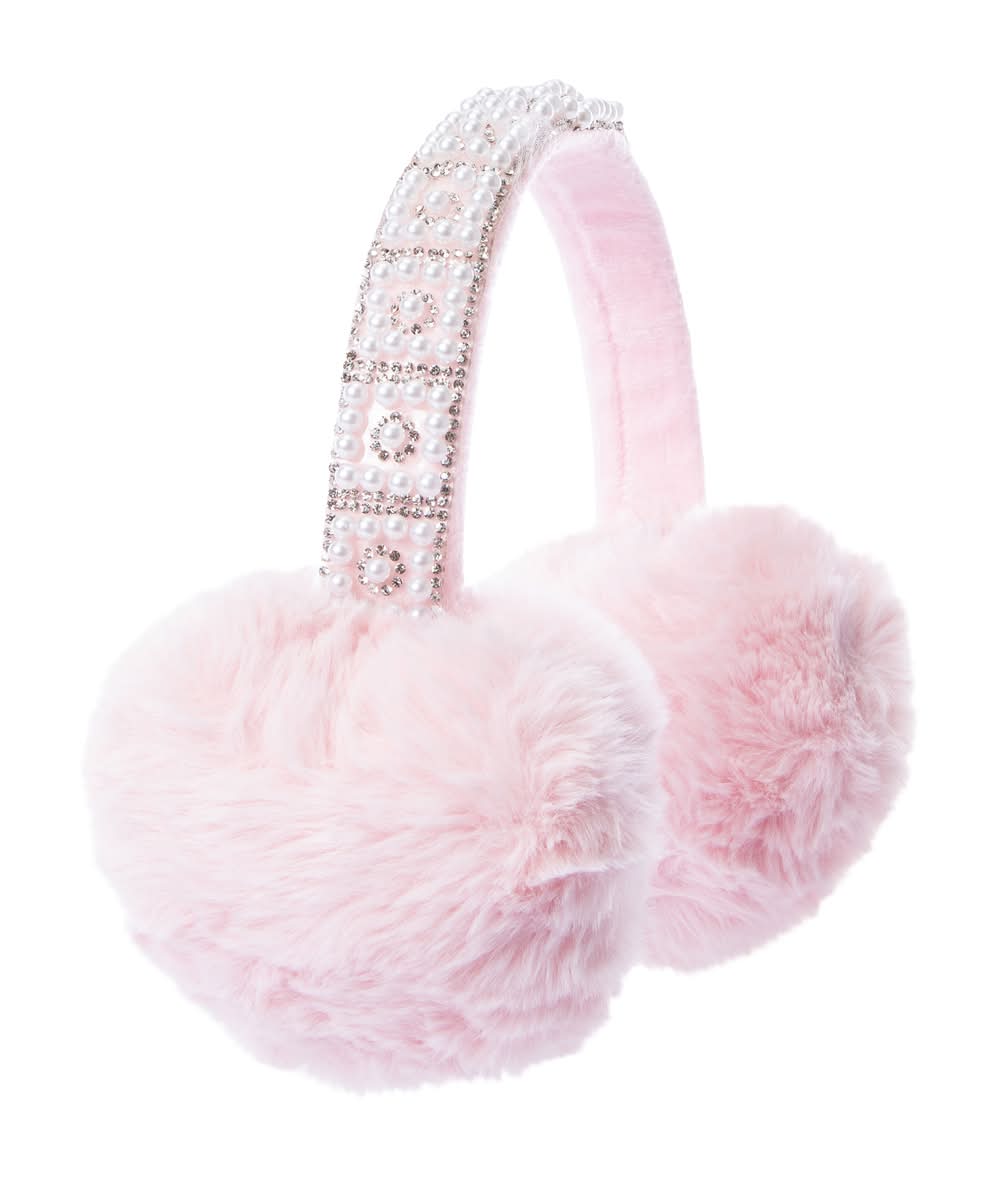 Pearls And Rhinestones Earmuff Pink