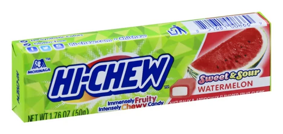 Hi-Chew Stick Chewy Fruit Candy Sweet Sour Watermelon
