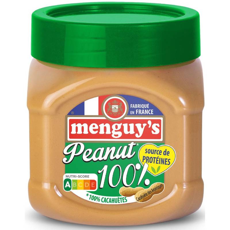 Beurre de cacahuètes 100% crunchy - Menguy's - 454g