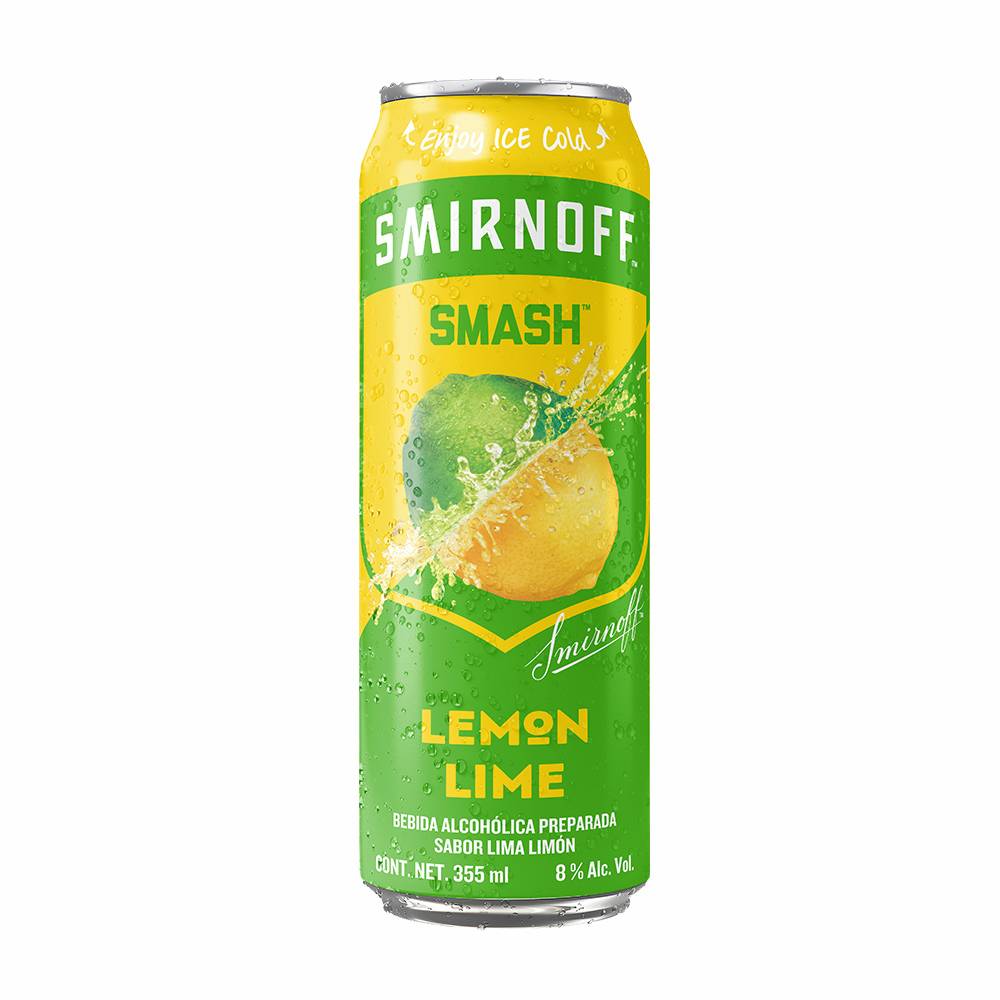 Smirnoff · Bebida preparada vodka smash, lima - limón (355 ml)