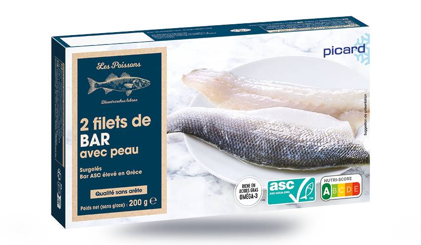 2 filets de bar avec peau ASC, élevé en Grèce