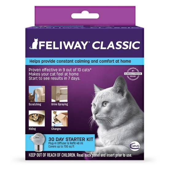 Feliway Classic 30 Day Starter Kit Plug-In Diffuser & Refill For Cat, 48 Ml.