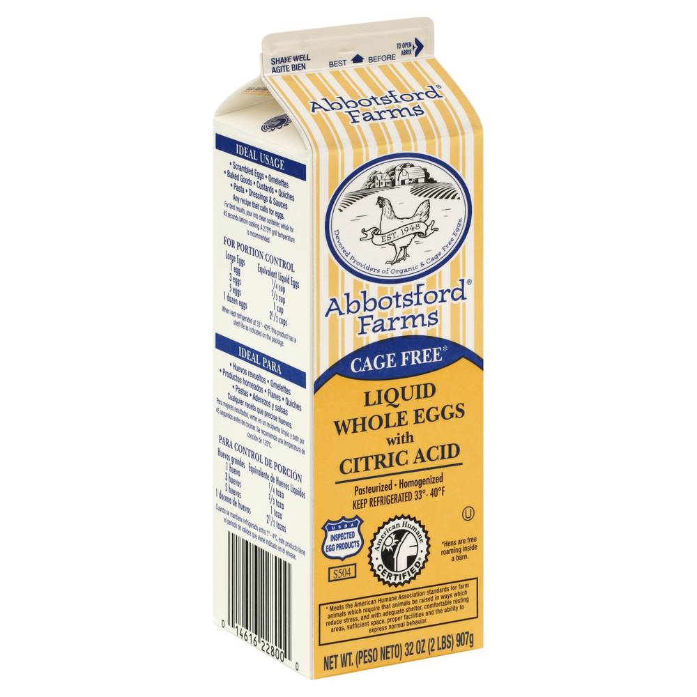 Abbotsford Farms Cage Free Liquid Whole Eggs (32 oz)
