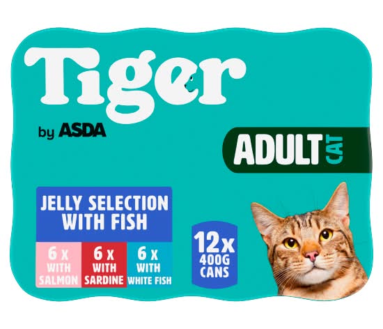 ASDA Tiger Jelly Selection With Fish Adult Wet Cat Food (12 pack)