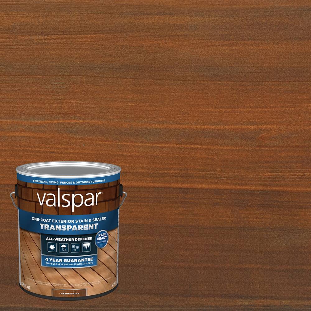 Valspar Pre-tinted Canyon Brown Transparent Exterior Wood Stain and Sealer (1-Gallon) | VL1028078-16