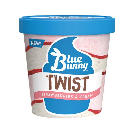 Blue Bunny Twist Ice Cream (strawberries-cream)