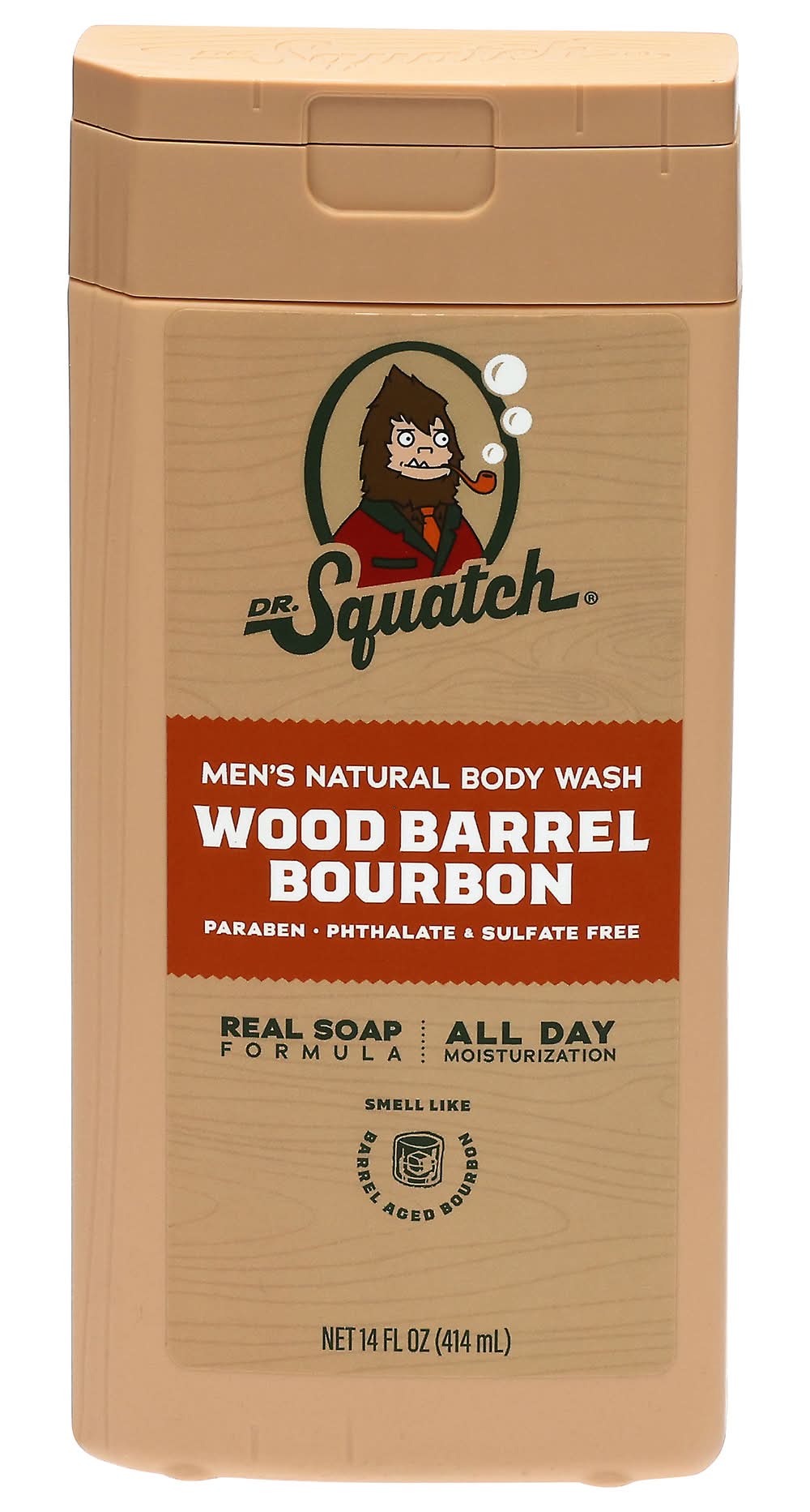 Dr. Squatch Men's Natural Bodywash, Wood Barrel Bourbon (14 fl oz)