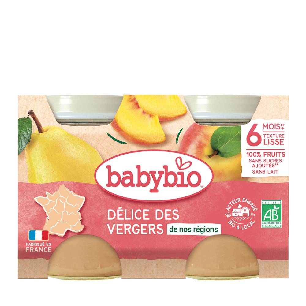 Babybio - Délice des vergers de nos régions bio 6+ mois (260g)