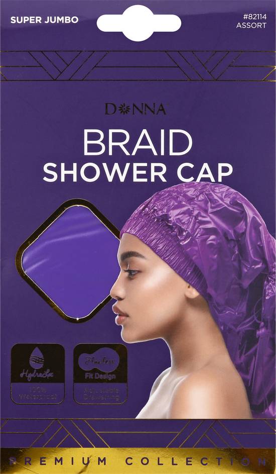 Donna Premium Collection Super Jumbo Assorted Braid Shower Cap