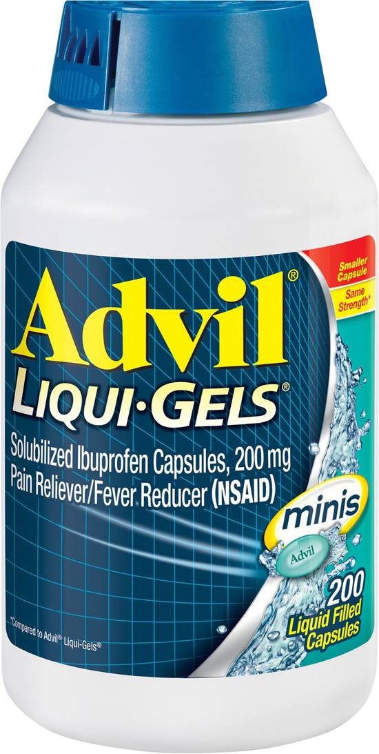 Advil Liqui-Gels Minis Pain Reliever Fever Reducer Capsules (200 ct)