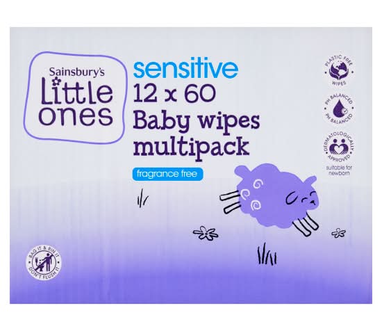 Sainsbury's Little Ones Sensitive Baby Wipes Multipack (12 x 60 pack)