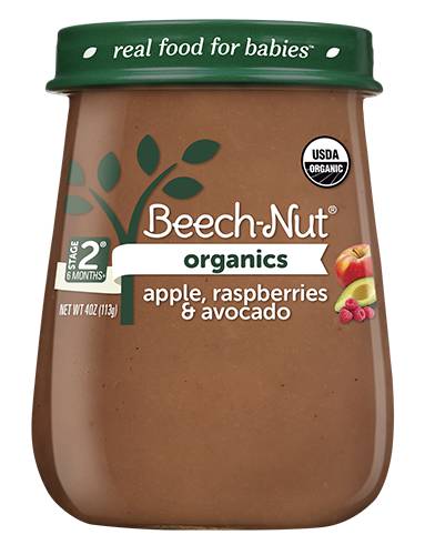 Beech-Nut Stage 2 Apple Raspberries & Avocado Baby Food (4 oz)