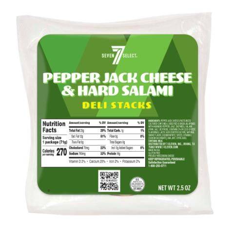 7-Select Pepper Jack Cheese & Hard Salami Deli Stacks 2.5oz