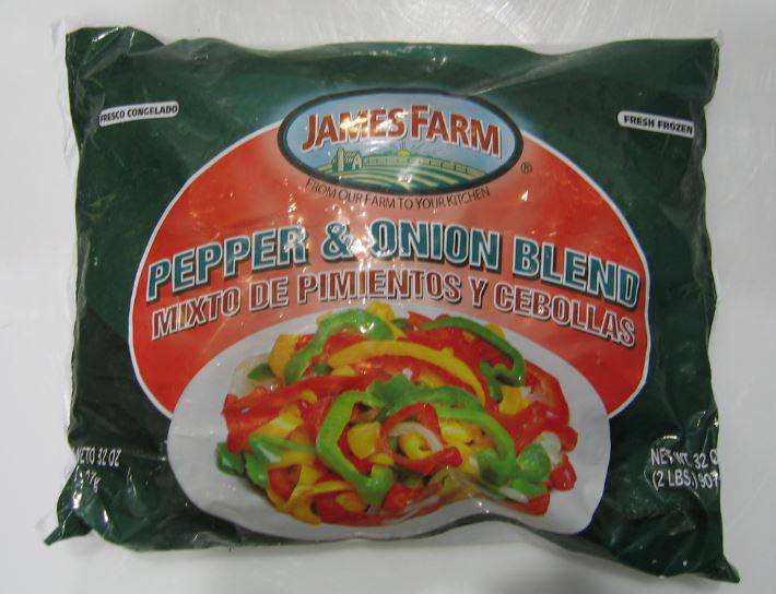 Frozen James Farm - IQF Pepper & Onion Blend - 2 lbs