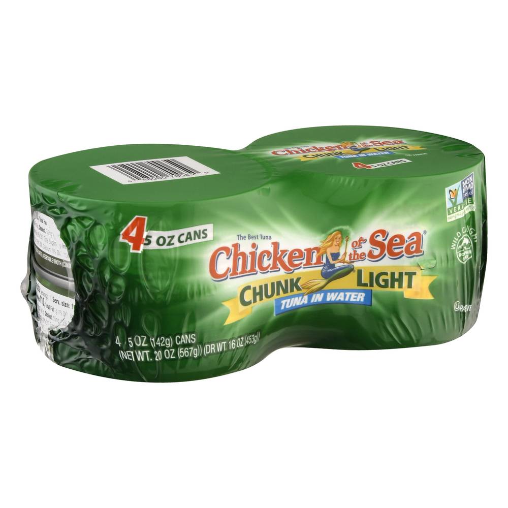 Chicken of the Sea Chunk Light Tuna in Water (4 x 5 oz)